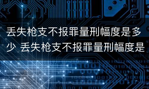 丢失枪支不报罪量刑幅度是多少 丢失枪支不报罪量刑幅度是多少呢