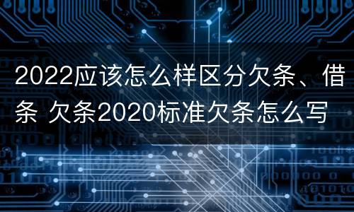 2022应该怎么样区分欠条、借条 欠条2020标准欠条怎么写