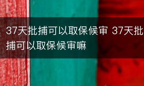 37天批捕可以取保候审 37天批捕可以取保候审嘛