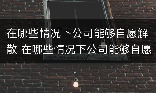 在哪些情况下公司能够自愿解散 在哪些情况下公司能够自愿解散员工