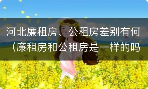 河北廉租房、公租房差别有何（廉租房和公租房是一样的吗）