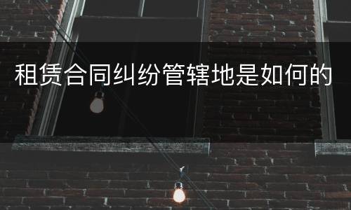 租赁合同纠纷管辖地是如何的