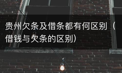 贵州欠条及借条都有何区别（借钱与欠条的区别）
