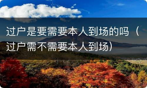 过户是要需要本人到场的吗（过户需不需要本人到场）