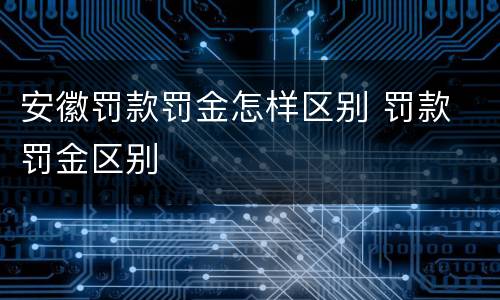 安徽罚款罚金怎样区别 罚款 罚金区别