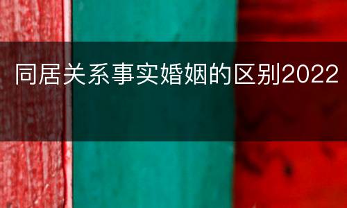 同居关系事实婚姻的区别2022