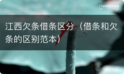 江西欠条借条区分（借条和欠条的区别范本）