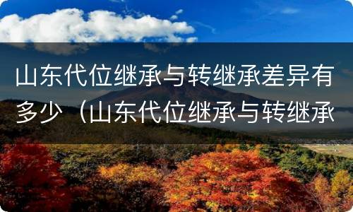 山东代位继承与转继承差异有多少（山东代位继承与转继承差异有多少个）