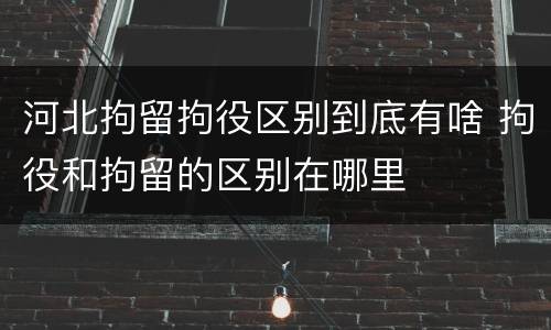 河北拘留拘役区别到底有啥 拘役和拘留的区别在哪里