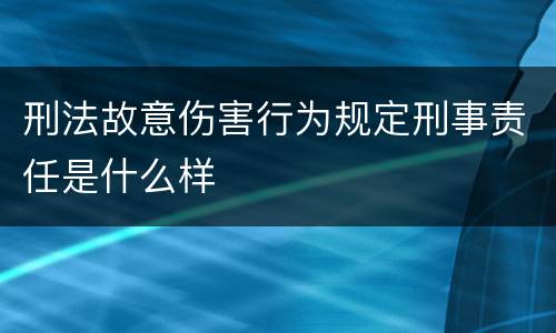 刑法故意伤害行为规定刑事责任是什么样