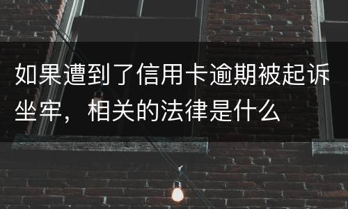 如果遭到了信用卡逾期被起诉坐牢，相关的法律是什么