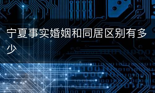 宁夏事实婚姻和同居区别有多少