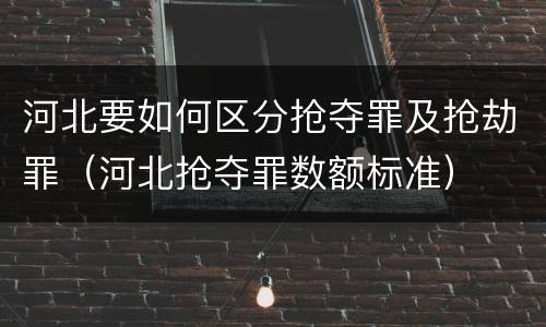 河北要如何区分抢夺罪及抢劫罪（河北抢夺罪数额标准）