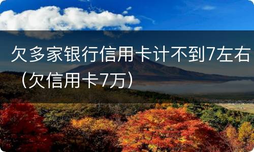 欠多家银行信用卡计不到7左右（欠信用卡7万）
