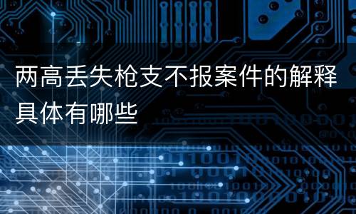 两高丢失枪支不报案件的解释具体有哪些