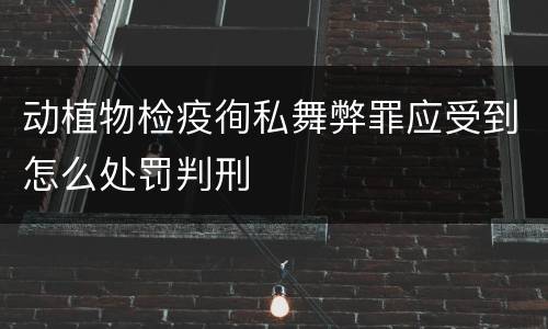 动植物检疫徇私舞弊罪应受到怎么处罚判刑