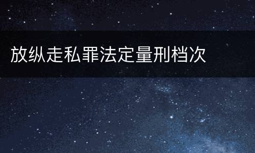 放纵走私罪法定量刑档次