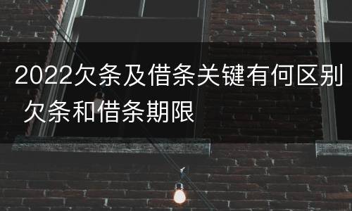 2022欠条及借条关键有何区别 欠条和借条期限