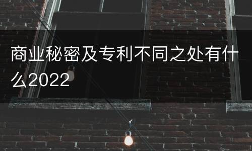 商业秘密及专利不同之处有什么2022