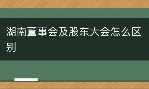 湖南董事会及股东大会怎么区别