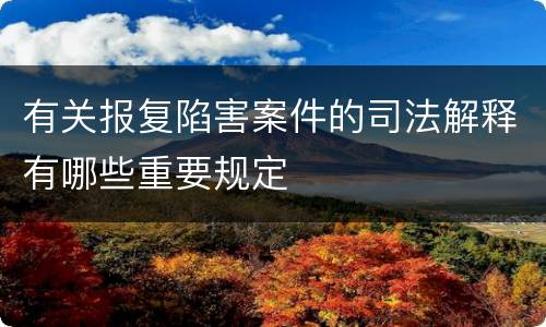 有关报复陷害案件的司法解释有哪些重要规定