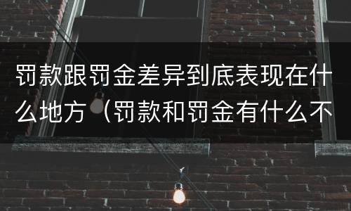 罚款跟罚金差异到底表现在什么地方（罚款和罚金有什么不同）