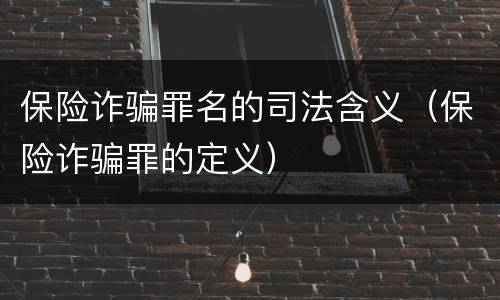保险诈骗罪名的司法含义（保险诈骗罪的定义）
