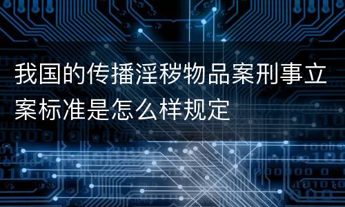 我国的传播淫秽物品案刑事立案标准是怎么样规定