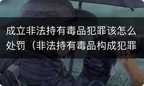 成立非法持有毒品犯罪该怎么处罚（非法持有毒品构成犯罪吗）