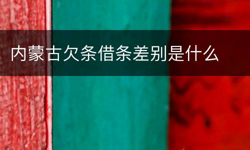 内蒙古欠条借条差别是什么