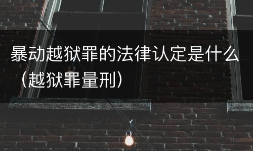 暴动越狱罪的法律认定是什么（越狱罪量刑）