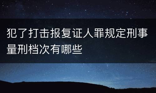 犯了打击报复证人罪规定刑事量刑档次有哪些