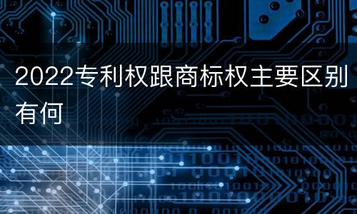 2022专利权跟商标权主要区别有何