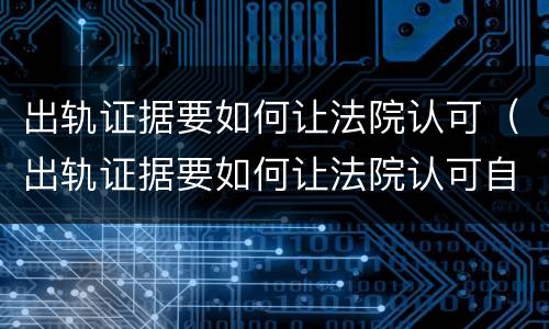 出轨证据要如何让法院认可（出轨证据要如何让法院认可自己）