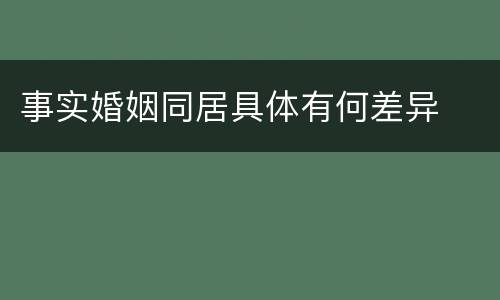事实婚姻同居具体有何差异