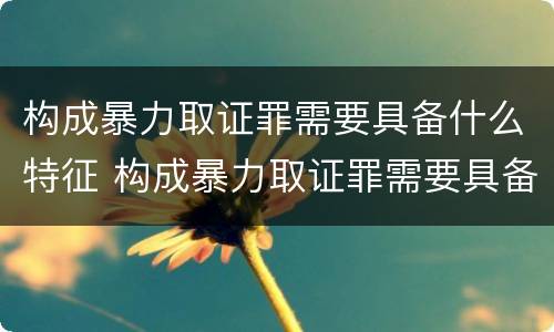 构成暴力取证罪需要具备什么特征 构成暴力取证罪需要具备什么特征和条件