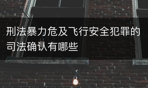 刑法暴力危及飞行安全犯罪的司法确认有哪些