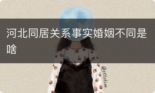 河北同居关系事实婚姻不同是啥