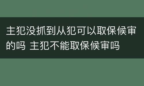 主犯没抓到从犯可以取保候审的吗 主犯不能取保候审吗