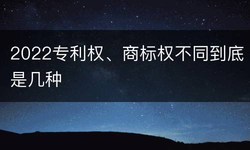 2022专利权、商标权不同到底是几种