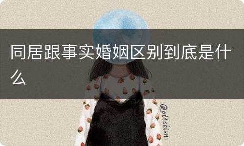 同居跟事实婚姻区别到底是什么