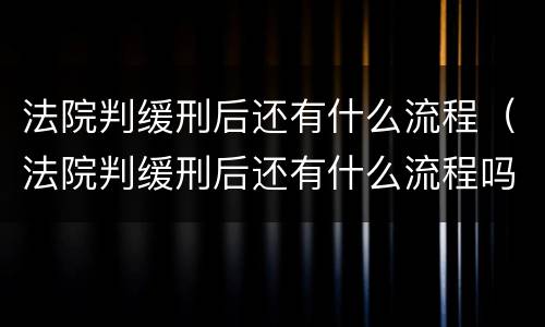 法院判缓刑后还有什么流程（法院判缓刑后还有什么流程吗）