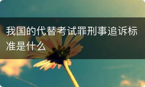 我国的代替考试罪刑事追诉标准是什么
