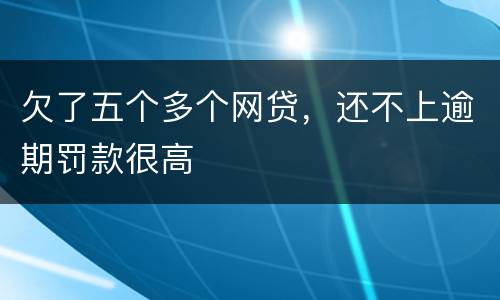 欠了五个多个网贷，还不上逾期罚款很高