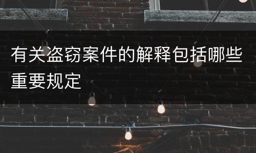 有关盗窃案件的解释包括哪些重要规定