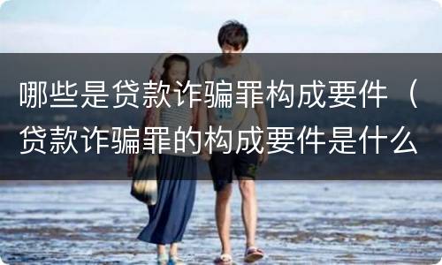 哪些是贷款诈骗罪构成要件（贷款诈骗罪的构成要件是什么）
