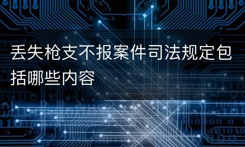 丢失枪支不报案件司法规定包括哪些内容
