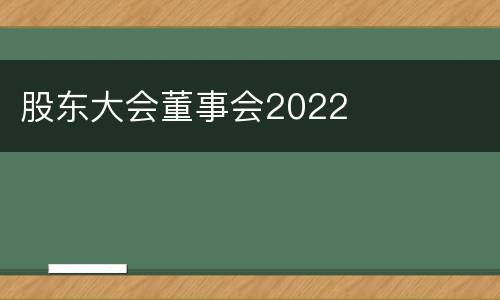 股东大会董事会2022
