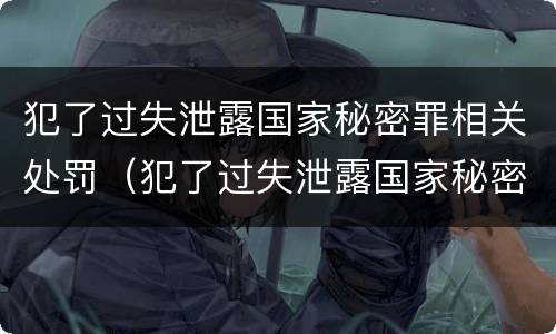 犯了过失泄露国家秘密罪相关处罚（犯了过失泄露国家秘密罪相关处罚依据）