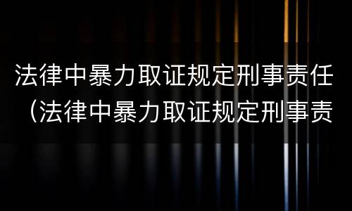 法律中暴力取证规定刑事责任（法律中暴力取证规定刑事责任主体）